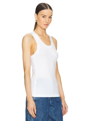 Norma Kamali Racer Tee in White. Size L. Also in M, S, XL.