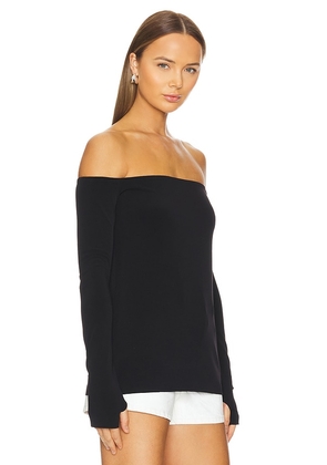 Norma Kamali Long Sleeve Off Shoulder Top in Black. Size L. Also in XS, XXS.