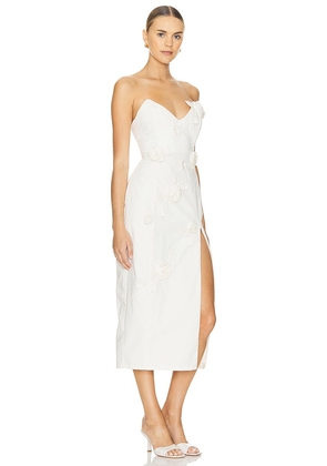 NBD Aiza Midi Dress in Ivory. Size S. Also in M, XS, XXS.