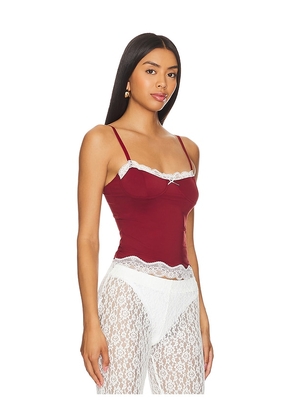 LIONESS Top Model Cami in Burgundy. Size L. Also in XL.