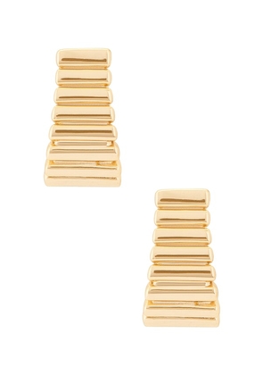 MEGA Stair Earrings in Metallic Gold.