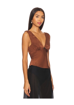 NIA Celia Top in Chocolate. Size L. Also in M, S, XL, XS.