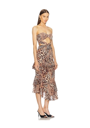 Michael Costello x REVOLVE Natalia Midi Dress in Brown. Size S. Also in L, M, XL, XS, XXS.