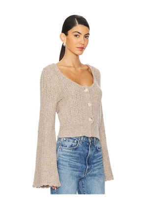 Nation Los Angeles Berenice Round Neck Cardigan in Cream. Size L. Also in XL.