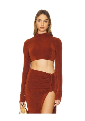 Khanums Cropped Long Sleeve in Orange. Size M. Also in L, S.