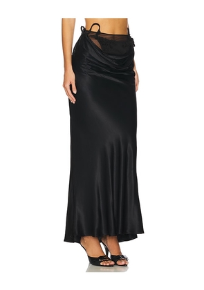 MARRKNULL Vine Flowers Long Skirt in Black. Size M. Also in S, XS.