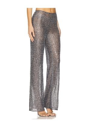 NBD The Freya Pants in Metallic Silver, grey. Size S. Also in L, M, XL, XS, XXS.