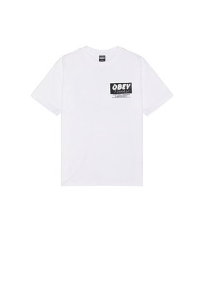Obey Records Buy, Sell, Trade T-Shirt in White. Size L. Also in M.