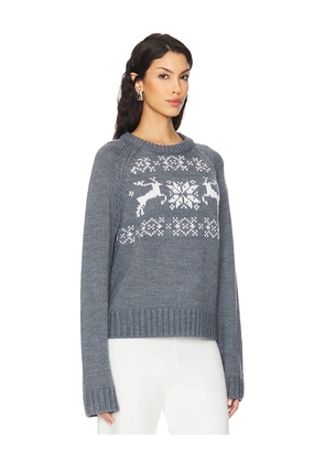 Lovers and Friends Leo Fairisle Sweater in Grey,White. Size L. Also in M, S, XS.