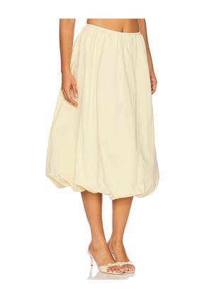LIONESS Intuition Bubble Midi Skirt in Lemon. Size L. Also in M, S, XS.