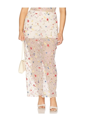 L'Academie by Marianna Loreen Midi Skirt in Cream. Size L. Also in M, S, XL, XS.