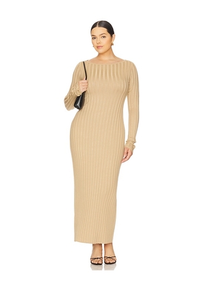 L'Academie by Marianna Kayce Midi Knit Dress in Tan. Size L. Also in XL.