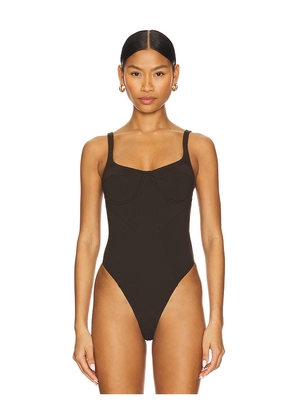LIONESS Je'taime Bodysuit in Chocolate. Size L. Also in M, S, XL, XS, XXL, XXS.