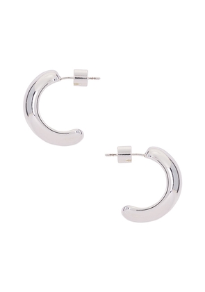 Natalie B Jewelry Devyn Hoop in Metallic Silver.