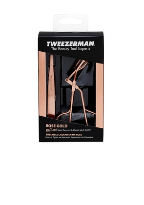 TWEEZERMAN Brow And Lash Gift Set in Rose Gold.