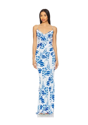 Katie May Beth Gown in Blue,White. Size L. Also in S, XL, XS.