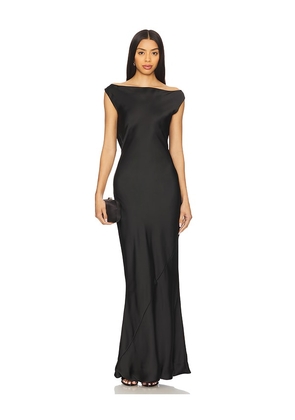 Norma Kamali Sleeveless Low Back Drape Gown in Black. Size L. Also in M, S, XL, XS, XXS.
