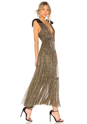 Sabina Musayev Ray Dress in Metallic Gold. Size L. Also in M, S, XS.