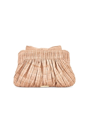 Loeffler Randall Rayne Pleated Bow Clutch in Blush.