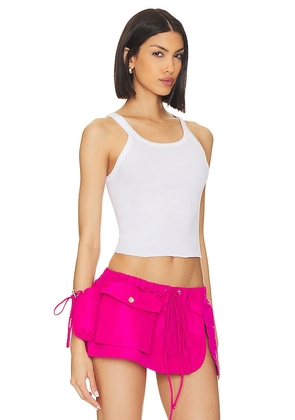 RE/DONE x Hanes Cropped Rib Tank in White. Size L. Also in M, S, XS.