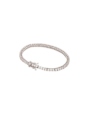 The M Jewelers NY The Pave Tennis Bracelet in Metallic Silver.