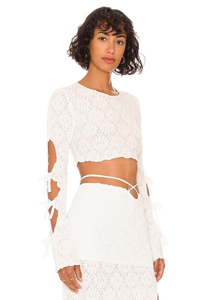 Tularosa Dianne Crop Top in Ivory. Size L. Also in S, XL.