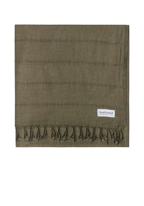Sunkissed Capri Sand Free Beach Towel in Olive.