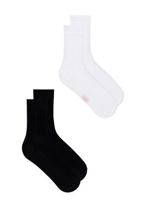 Stems Silky Rib Set Of Two in Black.