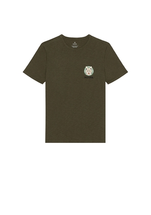 ROARK Helkatts Organic Tee in Army. Size L. Also in S.