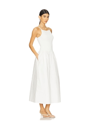 Shona Joy Aliah High Neck Midi Dress in Ivory. Size L. Also in M, S, XL, XS.