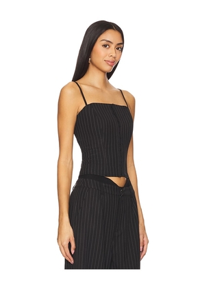 SNDYS Zadie Corset Top in Black. Size L. Also in S, XL, XS, XXL.