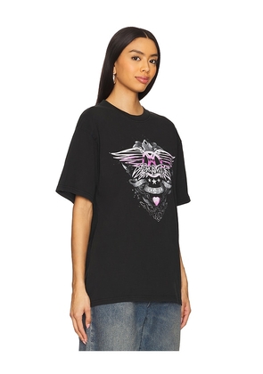 Philcos Aerosmith Pink Chrome Boxy Tee in Black. Size L. Also in S, XL/1X.