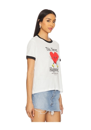 The Laundry Room This. Never. Happened Ringer Tee in White. Size L. Also in M, S, XL, XS.