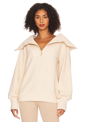 Varley Vine Half Zip Sweater in Cream. Size S, XS.