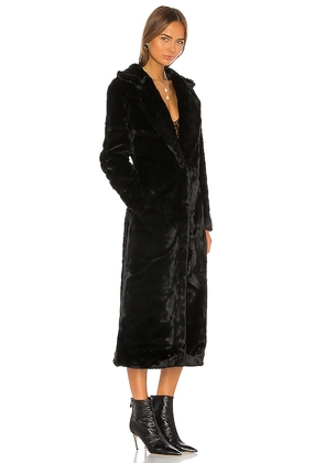 Unreal Fur The Black Bird Coat in Black. Size L. Also in M, S, XL, XS.