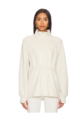 Varley Ailsa Zip Through Midlayer Sweater in Cream. Size L. Also in XL/1X.