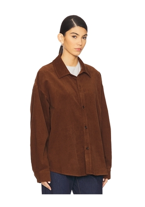 WAO Oversized Corduroy Shirt in Brown. Size L. Also in M, S, XS.
