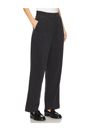 WAO Wide Leg Pleated Corduroy Pant in Charcoal. Size 26. Also in 28, 30.