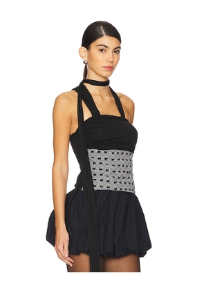 Zemeta Gift Wrap Top in Black. Size L. Also in M, S, XS.