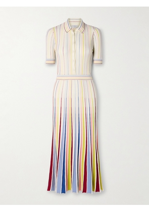 Gabriela Hearst - Calypso Ribbed Striped Merino Wool Midi Dress - Ivory - x small,small,medium,large,x large