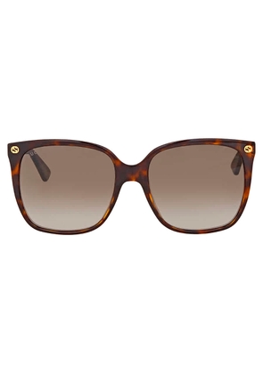 Gucci Brown Cat Eye Ladies Sunglasses GG0022S 003 57