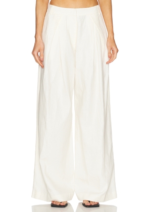 St. Agni Minimal Fold Trousers in Ivory - Ivory. Size M (also in L, S).