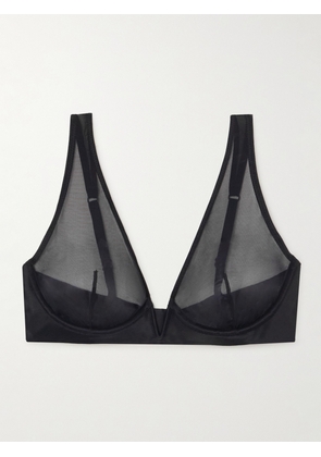 Commando - Chic Mesh Plunge Underwired Soft-cup Bra - Black - 32B,34B,36B,32C,34C,36C,32D,34D,36D,32DD,34DD,36DD