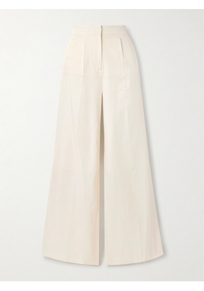 Joseph - Alanel Silk And Cotton-blend Wide-leg Pants - Ivory - FR 32,FR 34,FR 36,FR 38,FR 40,FR 42,FR 44
