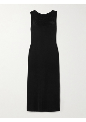 KHAITE - Ruslan Fringed Knitted Maxi Dress - Black - x small,small,medium,large,x large