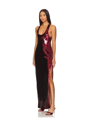 retrofete Bella Sequin Dress in Burgundy. Size L. Also in M, S.