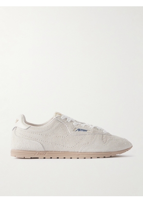 Autry - Windspin Leather-trimmed Perforated Brushed Suede Sneakers - White - IT35,IT36,IT37,IT38,IT39,IT40,IT41,IT42