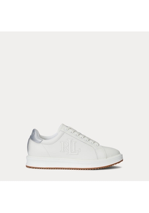 Ainsley Metallic-Trim Leather Trainer