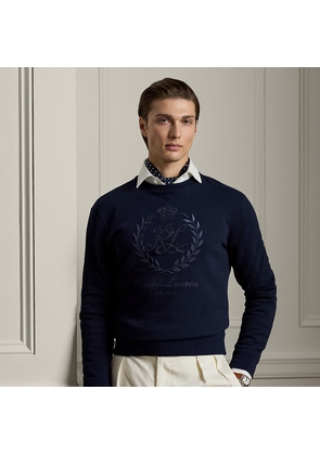 Crest-Embroidered Fleece Sweatshirt