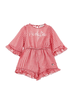 Monnalisa Cotton Gingham Portofino Playsuit